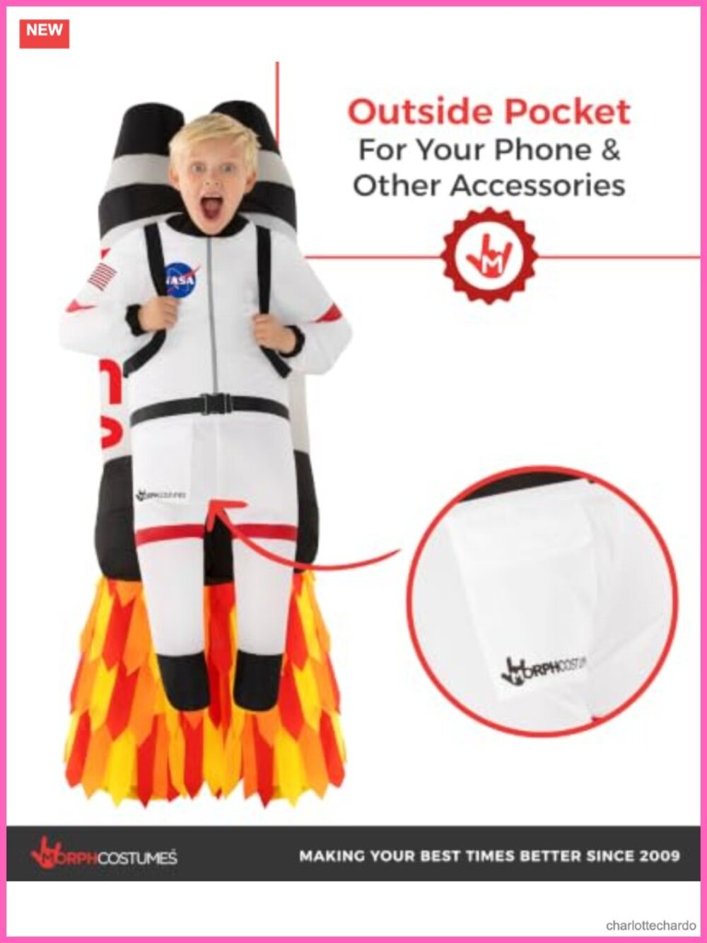Kids Inflatable Rocketship Costume One Size - Picture 2 of 6